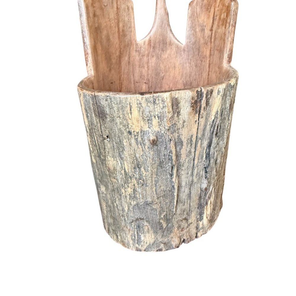 Hand Carved African Women Wood Sculpture Pencil Holder Folk Art Mozambique Style - Picture 7 of 14